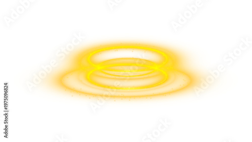 Glowing golden ring magic portal sparkling light swirl effect