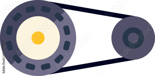 Minimal flat vector design of a power transmission pulley belt system in motion concept