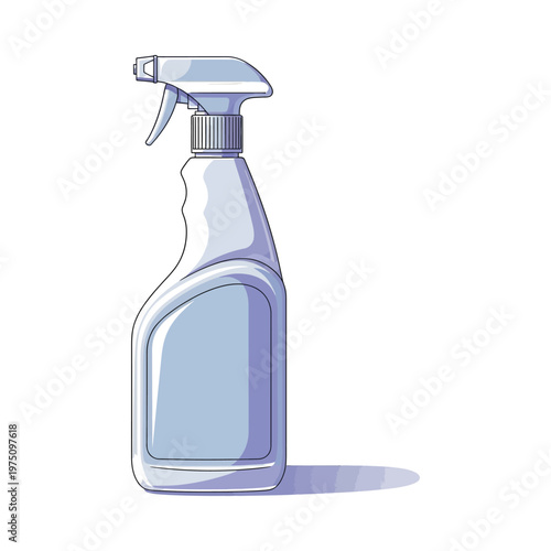 A clear spray bottle with a trigger nozzle for cleaning or disinfecting purposes