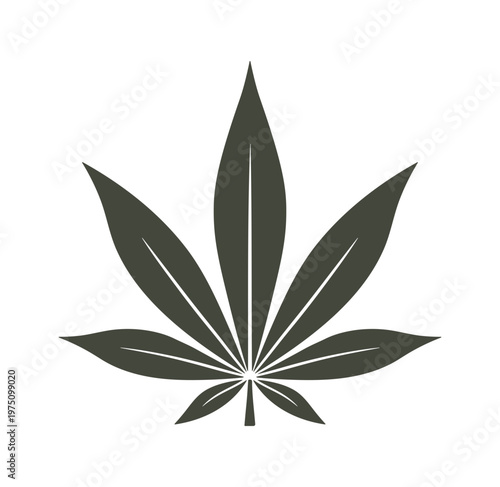 cannabis leaf silhouette, without background
