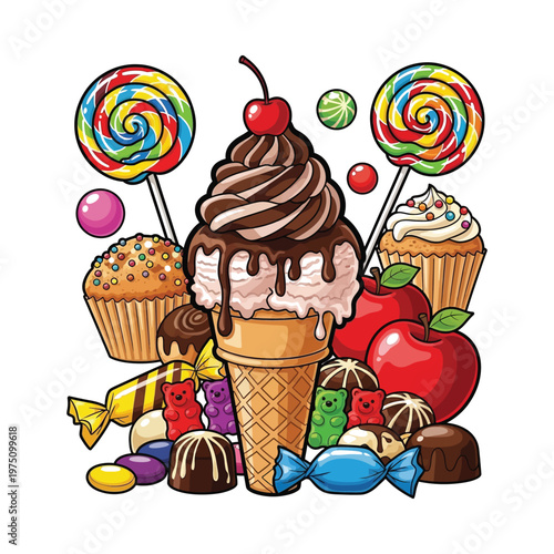 Delightful assortment of colorful desserts and sweet treats