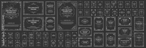 Elegant vintage decorative frames and templates collection