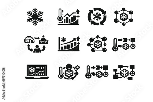 Snowflake image icon generation simple analytics therapy dashboard temperature vector chart biohacking
