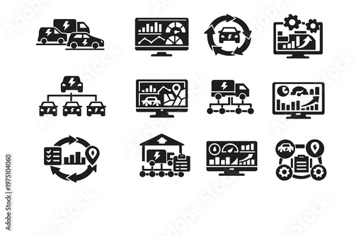 Symbol simple generation image electric icon vector arrows structure fleet analytics workflow