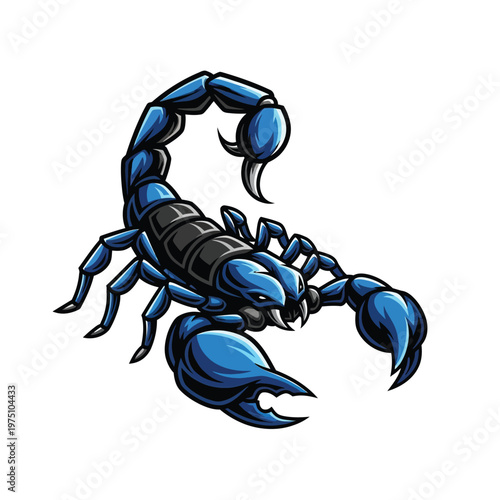 A blue scorpion on a transparent background
