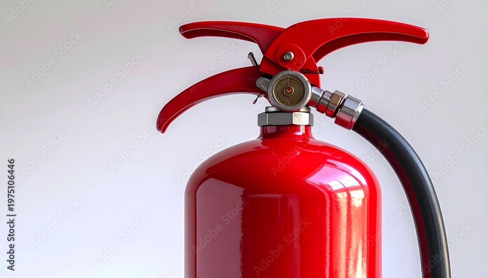 Obraz premium Fire Extinguisher: A vibrant red fire extinguisher, a symbol of safety and preparedness. The image showcases its essential role in preventing fire and protecting lives. 
