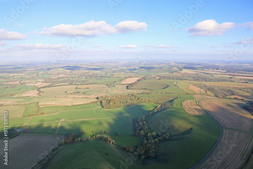 Aerial view of the fields in Wiltshire	