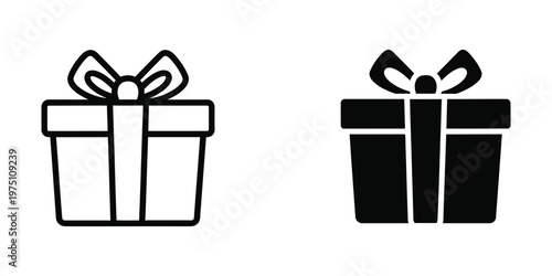 Contrasting gift boxes with different fill styles and ribbon bows shown side by side