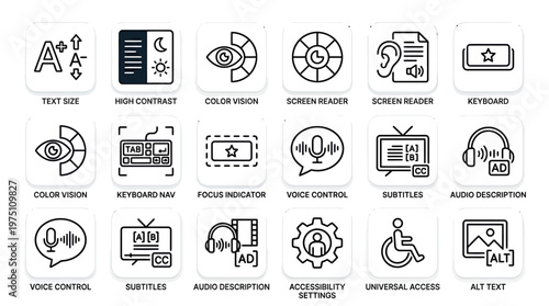 Essential accessibility tools and settings for creating an inclusive digital environment, improving user experience, and promoting universal design principles