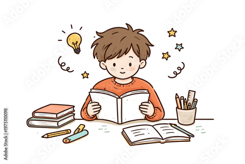 Vector naive simple doodle icon calmly minimal image book generation messy style