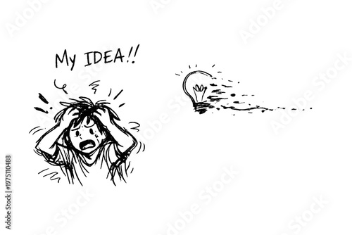 Icon vector simple losing messy monochrome image generation line lines minimal imperfect