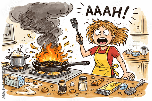 Vector image imperfect burning fail icon uneven simple accidentally person generation doodle