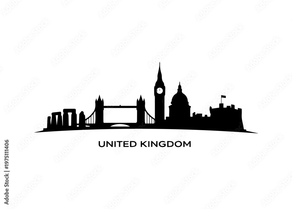 Obraz premium UK skyline Vector skyline on a white background