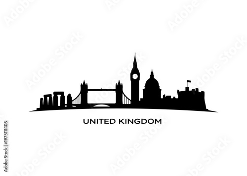 UK skyline 
Vector skyline on a white background