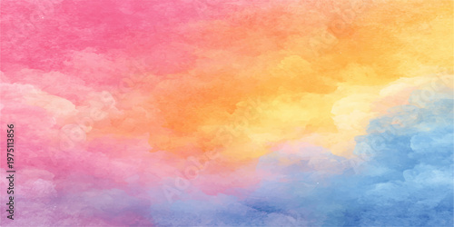 Abstract watercolor artwork, painted with a vivid spectrum of soft hues creates a dreamy and calming atmosphere.