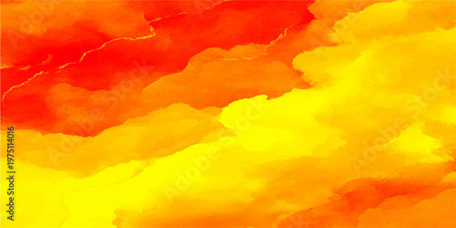 abstract watercolor painting in fiery shades of red and yellow, a vibrant and dynamic visual experience. a seamless cloud-like backdrop perfect for various creative concepts.