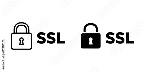 ssl security lock icons flat design vector illustration for web protection