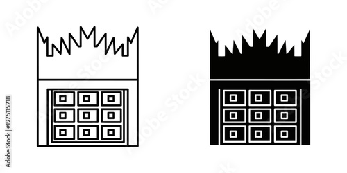 electric stove burner on and off states flat design vector illustration