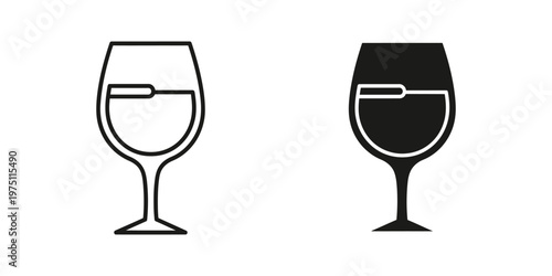 pair of empty wine glasses isolated on white background vector illustration