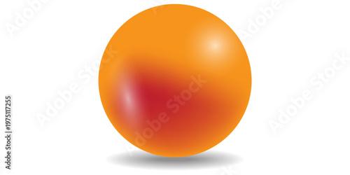 orange circle with realistic 3D vector illustration on white background. vector illustration
