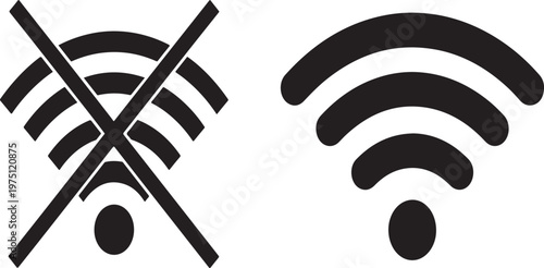 Connectivity Conundrum: A stark visual contrast between connection and disconnection, illustrating the universal language of signal strength and digital access.