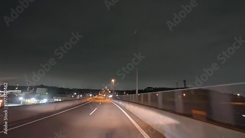 知多半島道路　愛知県　日本　移動映像　半田中央ジャンクション