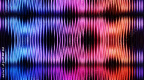 Abstract neon light waves background, vibrant blue and pink vertical light streaks, futuristic glowing digital texture for technology and music