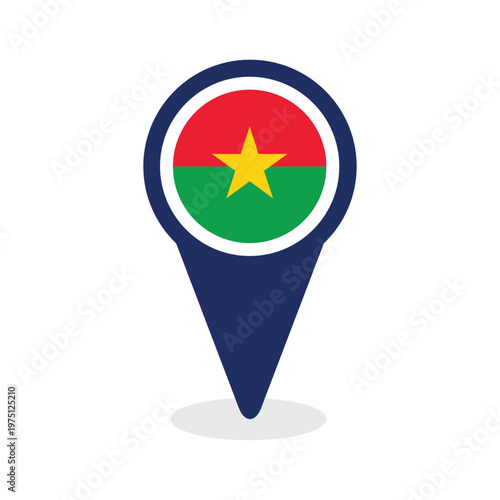 Map Pointer with burkina faso Flag