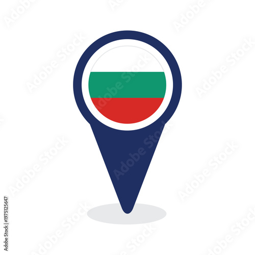Map Pointer with bulgaria Flag