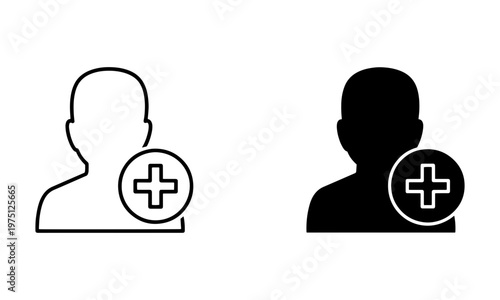 Add User Icon Vector. Account Creation, Profile and Membership Symbol