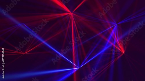 High speed laser light show on black background with flashing blue and red laser beams. This music performance and nightlife background animation is full HD and a seamless loop.