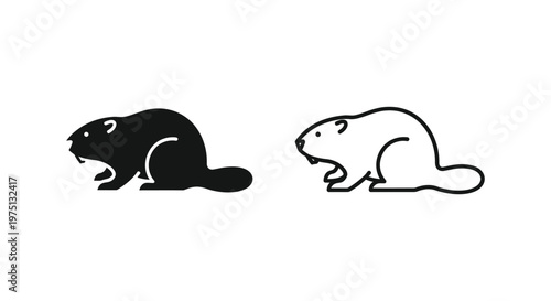 Mole vs Mole Rat: Rodent Silhouette Comparison Guide Vector