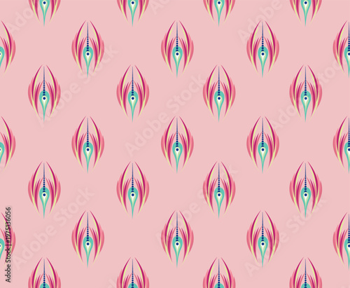 Stylish peacock ornament modern seamless pattern element. Vintage classical old fashioned damask ornament, seamless texture for wallpapers, textile.