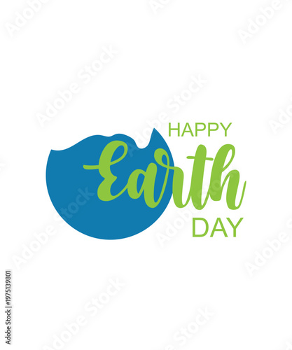 Happy earth day logo, Earth day typography logo, Happy Earth Day banner, poster, flyer. Earth Day calligraphy logo, vector illustration