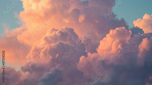 Fotografía Beautiful pink and purple clouds in the sky during sunset or sunrise with blue b