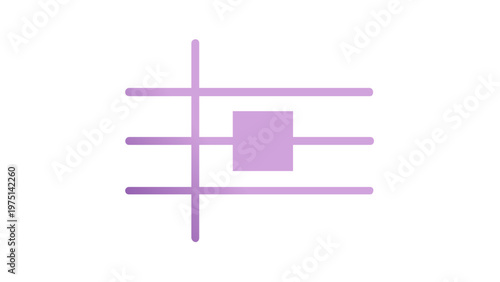 Minimalist Purple Gradient Ledger Vector Icon Illustration for Fintech and Cryptocurrency Blockchain Data Management, Representing Digital Financial Records, Secure Transaction Logs, and Data.