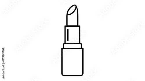 Minimalist Lipstick Vector Icon Illustration, Sleek Black Line Art of a Cosmetic Beauty Product for Makeup Branding, Skincare, and Fashion Design, Scalable Flat AI-Generated Graphic Element.