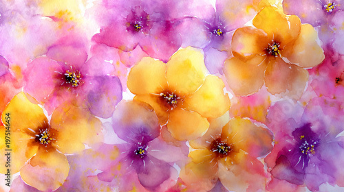 Wallpaper Mural watercolor botanical hydrangea flowers texture template background.Elegant wedding invitation card background . Minimal hand painted Design for wedding or Valentine's Day
 Torontodigital.ca