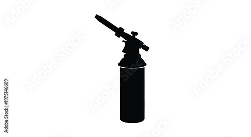 Black silhouette of a propane torch with a cylindrical tank silhouette