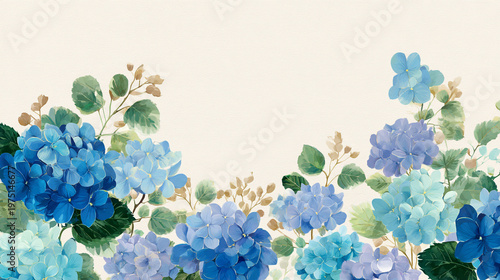 Wallpaper Mural watercolor botanical hydrangea flowers texture template background.Elegant wedding invitation card background . Minimal hand painted Design for wedding or Valentine's Day
 Torontodigital.ca