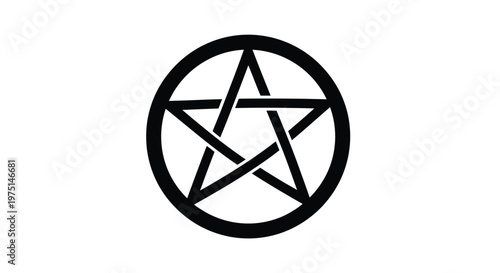 Black pentagram within a circle a striking symbolic silhouette