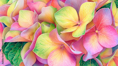 Wallpaper Mural watercolor botanical hydrangea flowers texture template background.Elegant wedding invitation card background . Minimal hand painted Design for wedding or Valentine's Day
 Torontodigital.ca