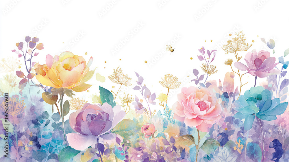 custom made wallpaper toronto digitalwatercolor botanical rose flowers texture template background.Elegant wedding invitation card background . Minimal hand painted Design for wedding or Valentine's Day