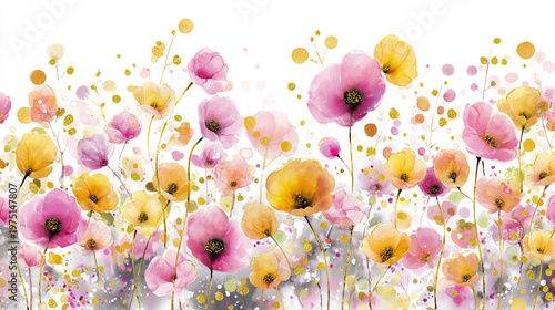 Wallpaper Mural watercolor botanical rose flowers texture template background.Elegant wedding invitation card background . Minimal hand painted Design for wedding or Valentine's Day Torontodigital.ca