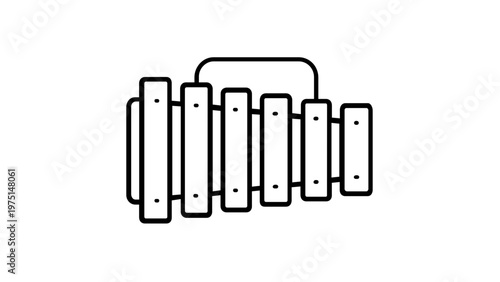 Minimalist Xylophone Vector Icon Illustration, Simple Line Art Percussion Instrument Graphic, Scalable Flat Design for Music Education, Performance, and Creative Projects, AI-Generated Art