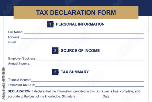 Professional tax declaration form template