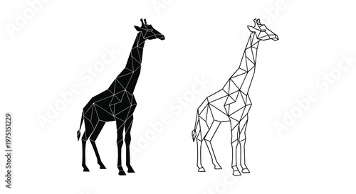 Geometric Giraffe Art: Modern Polygon Animal Design Vector