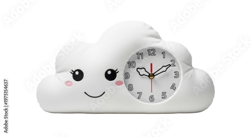 Cute cloud-shaped clock with smiling face