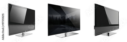 Obraz na płótnie Modern Ultra-Thin Smart TV Set Isolated on White Background - Professional 3D LE