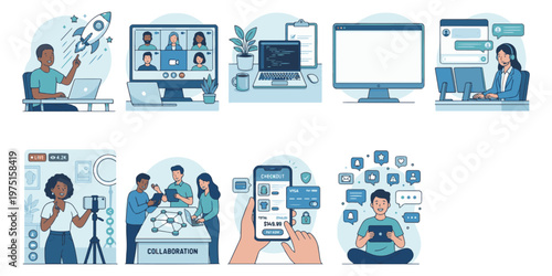 Data Analytics Dashboard and Business Intelligence Illustration Pack